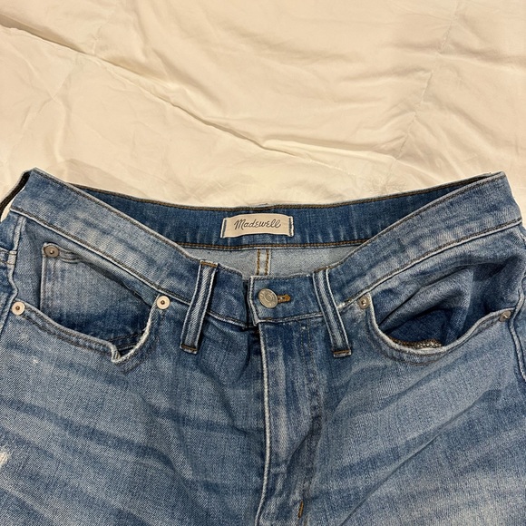 Madewell The High Rise Slim Boyjean Knee Rip Edition Size 29 Medium Wash H5863 - Picture 3 of 10